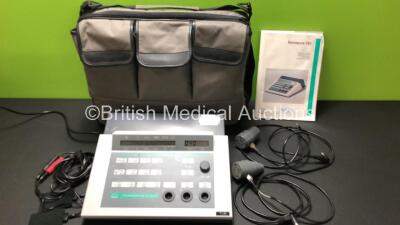 Enraf Nonius Sonopuls 591 Ultrasound Therapy Unit with 1 x Enraf Nonius 1MHz Transducer / Probe and 1 x Enraf Nonius 3 MHz Transducer / Probe in Carry Case (Powers Up) *02218*