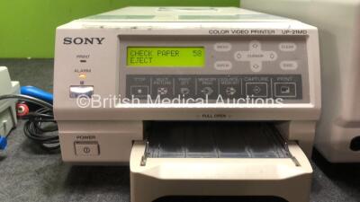 Mixed Lot Including 1 x Fisher & Paykel Innervator 272 Nerve Stimulator Unit (Powers Up) 1 x CME Medical Bodyguard 545 Epidural Infusion Pump with 1 x Trigger (Powers Up) 1 x Sony UP-21MD Color Video Printer (Powers Up with Damage-See Photo) 2 x ConMed Cl - 5