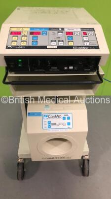 ConMed Aspen Surgical Systems Aspen Excalibur PLUS PC Electrosurgical Unit Model 60-6290-240 on Stand with ConMed 1000 SES Smoke Evacuator (Powers Up) *S/N 00CGE098* - 4