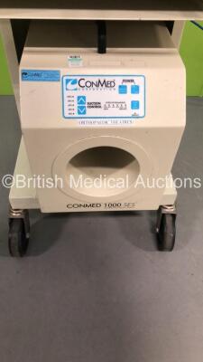 ConMed Aspen Surgical Systems Aspen Excalibur PLUS PC Electrosurgical Unit Model 60-6290-240 on Stand with ConMed 1000 SES Smoke Evacuator (Powers Up) *S/N 00CGE098* - 5