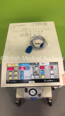 ConMed Aspen Surgical Systems Aspen Excalibur PLUS PC Electrosurgical Unit Model 60-6290-240 on Stand with System 500 Medical Suction Unit (Powers Up) *S/N 98GGE068** - 3