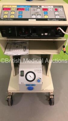 ConMed Aspen Surgical Systems Aspen Excalibur PLUS PC Electrosurgical Unit Model 60-6290-240 on Stand with System 500 Medical Suction Unit (Powers Up) *S/N 98GGE068** - 4