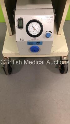 ConMed Aspen Surgical Systems Aspen Excalibur PLUS PC Electrosurgical Unit Model 60-6290-240 on Stand with System 500 Medical Suction Unit (Powers Up) *S/N 98GGE068** - 5