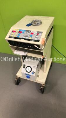 ConMed Aspen Surgical Systems Aspen Excalibur PLUS PC Electrosurgical Unit Model 60-6290-240 on Stand with System 500 Medical Suction Unit (Powers Up) *S/N 98GGE068** - 6