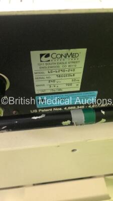 ConMed Aspen Surgical Systems Aspen Excalibur PLUS PC Electrosurgical Unit Model 60-6290-240 on Stand with System 500 Medical Suction Unit (Powers Up) *S/N 98GGE068** - 7