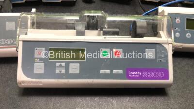 Job Lot of Pumps Including 5 x Graseby 500 Modular Infusion Pumps (All Power Up) 1 x Graseby 3000 PCA Pump (Powers Up) 1 x Graseby 3300 PCA Pump (Powers Up) 1 x Graseby 5000 Anesthesia Pump (Powers Up) *SN 100811200608, 100815200608, 1006722006, 300113460 - 4