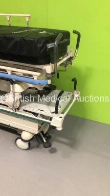 1 x Stryker Transport Patient Trolley with Mattress and 1 x Hill-Rom Transtar Hydraulic Patient Trolley with Mattress - 2