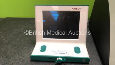 Mixed Lot Including 1 x Ambu+ aScope Monitor with 1 x AC Power Supply (No Power) 1 z ConMed Smoke Evacuator Unit (Powers Up) 1 x Cardinal Health Alaris GW Volumetric Pump (Powers Up with Fault and Alarm-See Photo) - 2