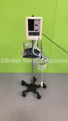 Datascope Accutorr Plus Vital Signs Monitor on Stand with BP Hose and SPO2 Finger Sensor (Powers Up)