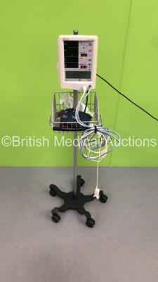 Datascope Accutorr Plus Vital Signs Monitor on Stand with BP Hose and SPO2 Finger Sensor (Powers Up) - 2