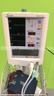 Datascope Accutorr Plus Vital Signs Monitor on Stand with BP Hose and SPO2 Finger Sensor (Powers Up) - 3