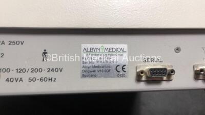 Mixed Lot Including 1 x Albyn Medical 2300 Reader (Powers Up) 1 x EME Medical Infant Flow NCPAP Driver Oxygen Meter (Powers Up with Alarm) 1 x Monopolar Footswitch, 2 x Zan Oxi 600 USB Units (Both Untested Due to Missing Power Supplies) 1 x S&W Diascope D - 6