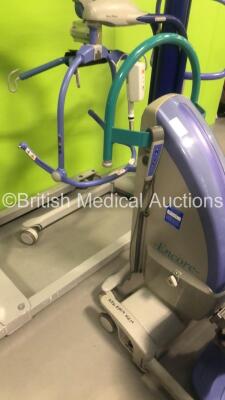 1 x Arjohuntleigh Tenor Electric Patient Hoist with Battery and Controller (Suspect Flat Battery), 1 x Arjo Maxi-Move Electric Patient Hoist with Battery and Controller (Powers Up) and 1 x Arjo Encore Electric Patient Hoist with Battery and Controller (No - 3