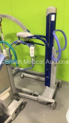 1 x Arjohuntleigh Tenor Electric Patient Hoist with Battery and Controller (Suspect Flat Battery), 1 x Arjo Maxi-Move Electric Patient Hoist with Battery and Controller (Powers Up) and 1 x Arjo Encore Electric Patient Hoist with Battery and Controller (No - 6