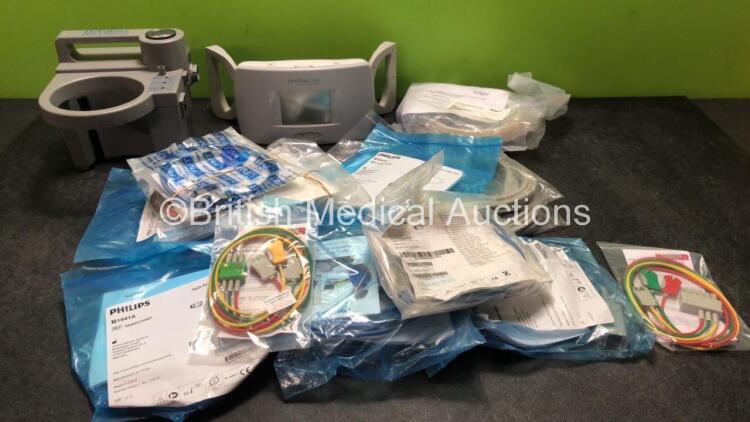 Mixed Lot Including DeVilbiss Homecare Suction Unit (Powers Up, Missing Cup and Power Supply) 1 x Spring TMS Total Migraine System (Untested Due to Missing Power Supply) Various Patient Monitoring Cables Including SpO2 Extension Leads, NIBP Leads and ECG