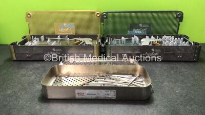 Job Lot Including 1 x Arthrocare Opus Speed Stitch H897000 with Drill Bits and Accessories in Tray *Incomplete* 1 x Arthrocare Opus Smart Stitch H893500 with Drill Bits and Accessories in Tray *Incomplete* Large Quantity of Dental Scrapers in Metal Tray