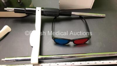 Job Lot of Ophthalmic Equipment Including 1 x Keratometer (Unknown Model) and 1 x Chin Rest - 3