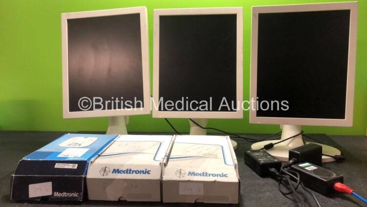 Mixed Lot Including 3 x Richardson Model MS24383 Monitors with 3 x AC Power Supplies (All Power Up) 3 x Medtronic My Care Link Monitors