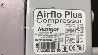 Job Lot Including 3 x Mangar Elk Emergency Lifting Cushions with 4 x Control Hoses (1 x Missing Button - See Photo) and 5 x Mangar Airflo Plus Camel & Elk Compressors - 5