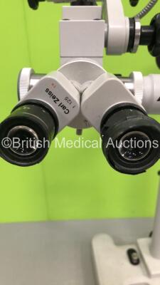 Zeiss OPMI19-FC Surgical Microscope with Training Arm, 2 x 12,5x Eyepieces, 1 x 10x Eyepiece and Zeiss f 200 Lens on Zeiss S21 Stand (Powers Up - No Light -Suspect Blown Bulb - Eyepieces have Damaged Surrounds - See Pictures) *S/N 217518* **A/N 108588* - 5