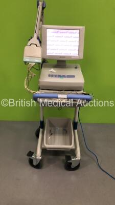 Nihon-Kohden ECG-1550K ECG Machine on Stand with 10 Lead ECG Leads (Powers Up) *S/N 00988*