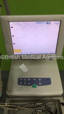 Nihon-Kohden ECG-1550K ECG Machine on Stand with 10 Lead ECG Leads (Powers Up) *S/N 00988* - 2