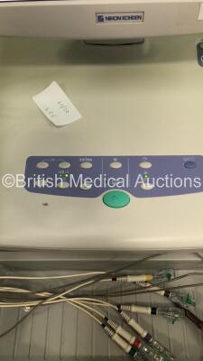 Nihon-Kohden ECG-1550K ECG Machine on Stand with 10 Lead ECG Leads (Powers Up) *S/N 00988* - 3