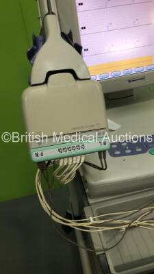 Nihon-Kohden ECG-1550K ECG Machine on Stand with 10 Lead ECG Leads (Powers Up) *S/N 00988* - 5