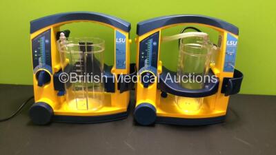 2 x Laerdal Suction Units with Cups (Both Power Up, Cups Missing Lids)