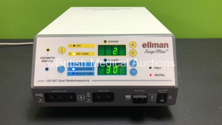 Ellman Surgi-Max 120 IEC Dual Radiofrequency Diathermy Unit (Powers Up) *4260*