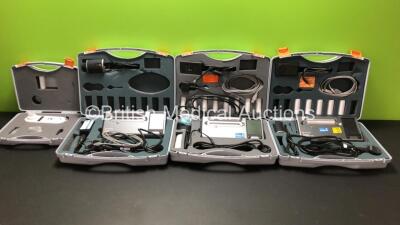 Job Lot Including 3 x Carefusion MicroLab Touchscreen Spirometers with Accessories in Cases (All Power Up) and 1 x Micro CO Smokerlyzer in Case *64784 / 68686 / 62766 / 65878*