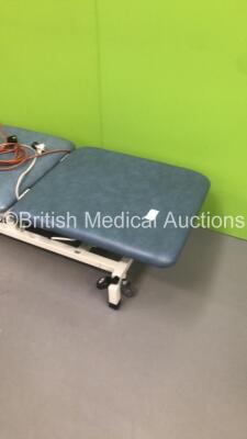 5 x Huntleigh 3 Way Electric Patient Examination Couches (4 x Power Up - 1 x Cut Power Supply - All Cushions Have Rips / Marks on - See Pictures) ***1 in Picture - 5 in Lot*** - 3