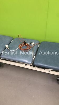 5 x Huntleigh 3 Way Electric Patient Examination Couches (4 x Power Up - 1 x Cut Power Supply - All Cushions Have Rips / Marks on - See Pictures) ***1 in Picture - 5 in Lot*** - 4