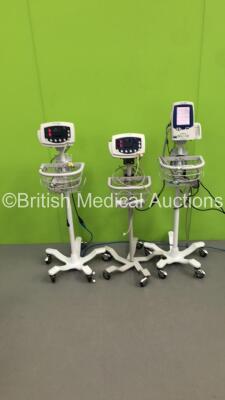 1 x Welch ALlyn SPOT Vital Signs Monitor on Stand, 1 x Welch Allyn 53NT0 Vital Signs Monitor and 1 x Welch Allyn 53N00 (All Power Up) - 2