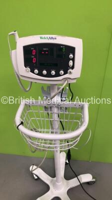 Welch Allyn 53NT0 Vital Signs Monitor on Stand with BP Hose (Powers Up) - 3