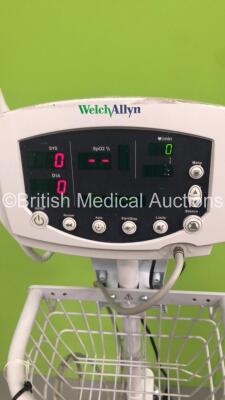 Welch Allyn 53NT0 Vital Signs Monitor on Stand with BP Hose (Powers Up) - 4