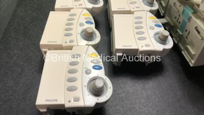 Job Lot Including 9 x Philips M8026-60002 Remote Keypads *1 with Missing Dial-See Photo) 10 x Philips M8048A Module Racks - 2