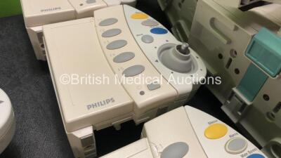 Job Lot Including 9 x Philips M8026-60002 Remote Keypads *1 with Missing Dial-See Photo) 10 x Philips M8048A Module Racks - 3