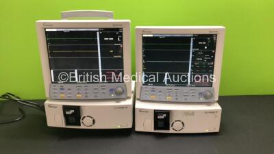 2 x Datascope Spectrum Patient Monitors Including ECG, IBP1, IBP2, SpO2 and T1 Options, 2 x Datascope Gas Module SE Including D-fend Water Trap (Powers Up) *SN MS01400-C6, 5132840-D4, 5132843-D4, MM02957-14*