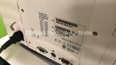 2 x Datascope Spectrum Patient Monitors Including ECG, IBP1, IBP2, SpO2 and T1 Options, 2 x Datascope Gas Module SE Including D-fend Water Trap (Powers Up) *SN MS01400-C6, 5132840-D4, 5132843-D4, MM02957-14* - 8