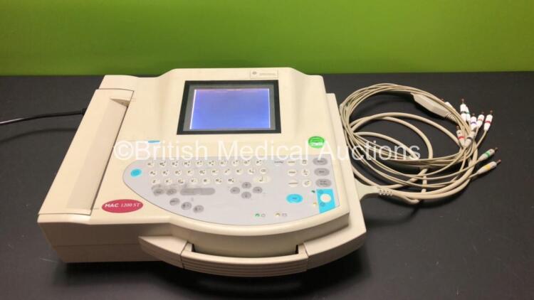 GE MAC 1200 ST ECG Machine with Lead *Mfd 2008* (Powers Up) *550039367*