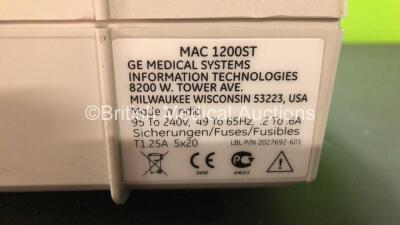 GE MAC 1200 ST ECG Machine with Lead *Mfd 2008* (Powers Up) *550039367* - 4