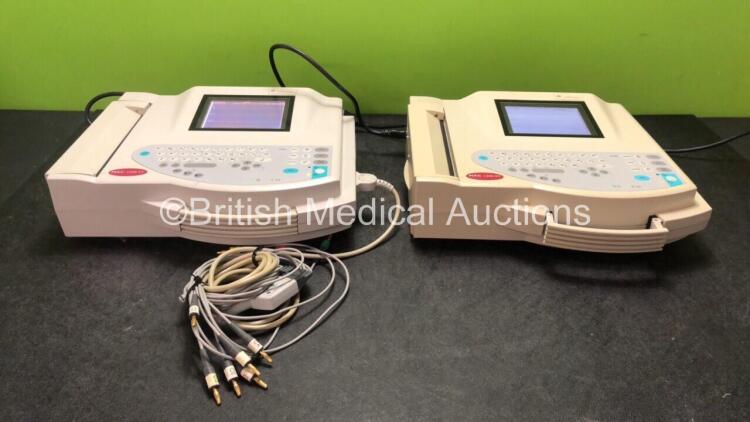 2 x GE MAC 1200 ST ECG Machines with 1 x 9 Lead ECG Lead (Both Power Up