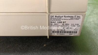 2 x GE MAC 1200 ST ECG Machines with 1 x 9 Lead ECG Lead (Both Power Up - 6