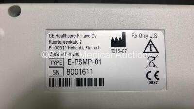 2 x GE E-PSMP-01 Modules *Mfd 2015-09 - 2015-07* with 2 x ECG Leads, 2 x SpO2 Leads with Sensors, 1 x P1 P2 Lead and 2 x ECG Trunk Leads *8001611 - 8002416* - 3