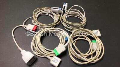 2 x GE E-PSMP-01 Modules *Mfd 2015-09 - 2015-07* with 2 x ECG Leads, 2 x SpO2 Leads with Sensors, 1 x P1 P2 Lead and 2 x ECG Trunk Leads *8001611 - 8002416* - 5