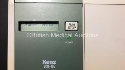 1 x Kenz ECG-106 ECG Machine with Lead (Faulty Display - See Photo) and 1 x Kenz ECG-103 ECG Machine with Lead (Both Power Up) - 2