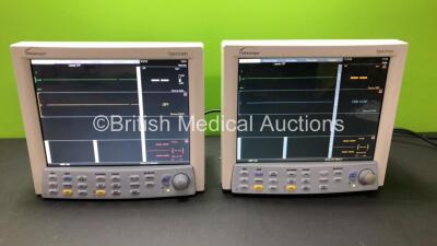 2 x Datascope Spectrum Patient Monitors Including ECG, IBP1, IBP2, SpO2 and T1 Options (Both Power Up) *SN MS01187-A6 - MM02959-I4*