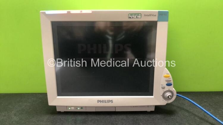 Philips IntelliVue MP70 Touch Screen Patient Monitor (Powers Up with Missing Dial-See Photo) *Mfd 11-2010*