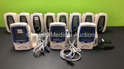 Job Lot of 11 x Welch Allyn Monitors Including 3 x Spot Vital Signs LXi with 2 x BP Hoses, 2 x SpO2 Leads and 2 x Power Supplies, 3 x Spot Vital Signs and 5 x 420 Series